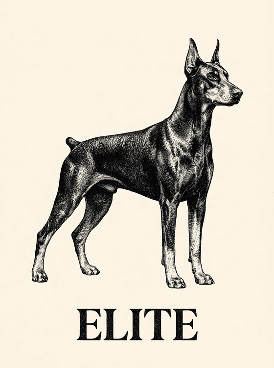 Elite Doberman: Vintage Engraving
