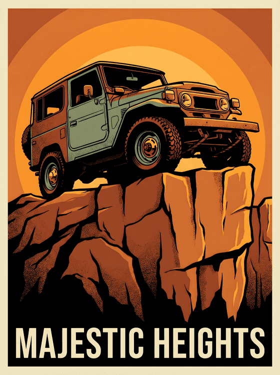 Majestic Heights: Classic Land Cruiser Adventure