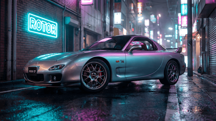 Neon Rotor: RX-7 Spirit R in Cyberpunk Tokyo