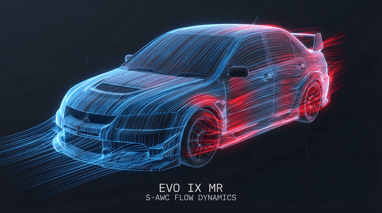 Evolution IX MR: S-AWC Aerodynamic Flow