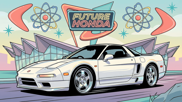 Future Honda: NSX NA1 Retro-Futuristic Illustration