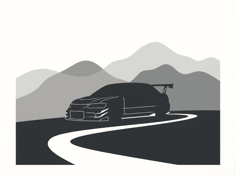 Minimalist Touge: Evolution IX Silhouette