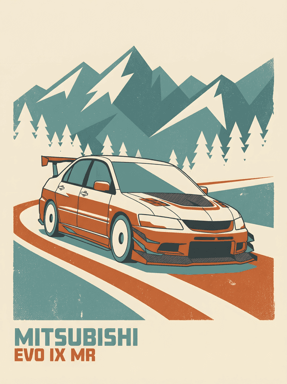 Evo IX MR: Touge Legend Vintage Poster