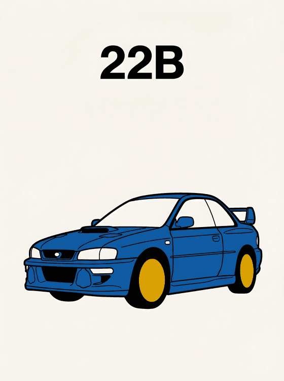 Subaru 22B STi: Minimalist Flat Graphic
