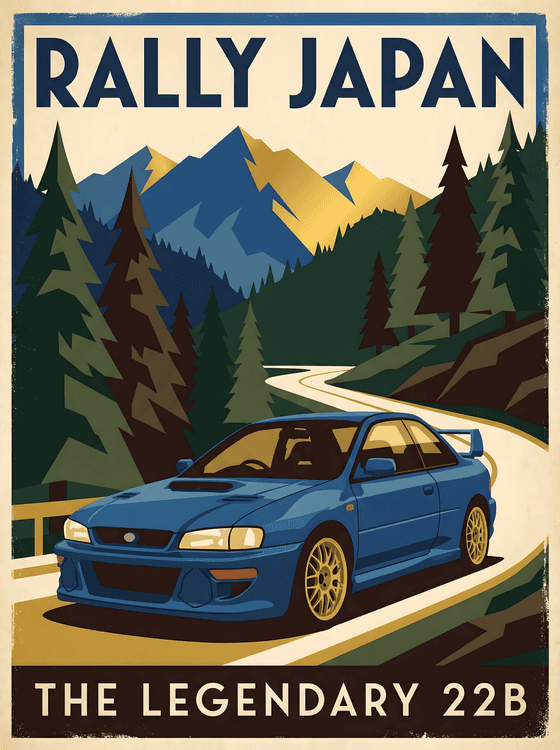 Rally Japan: The Legendary 22B Vintage Poster