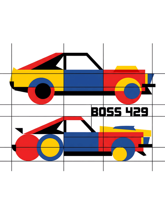 Mustang Boss 429 De Stijl Composition