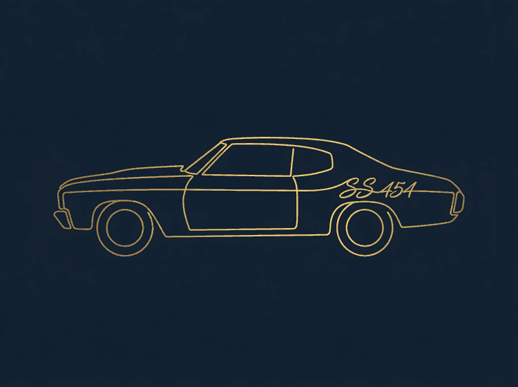 Chevelle SS 454 Golden Line Art
