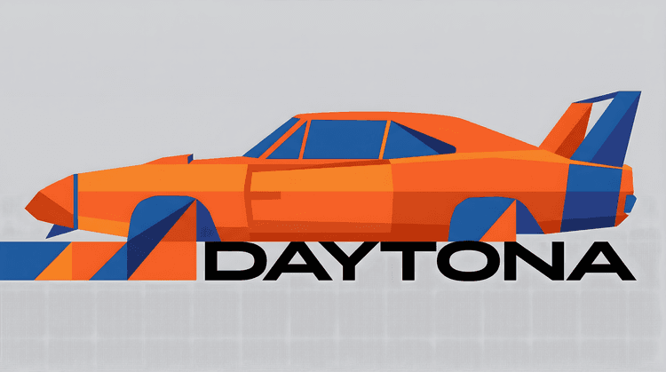 Geometric Dodge Charger Daytona: Low Poly Aero Legend