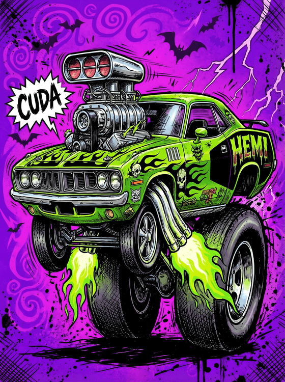 Spooky HEMI Cuda: Lowbrow Monster Muscle