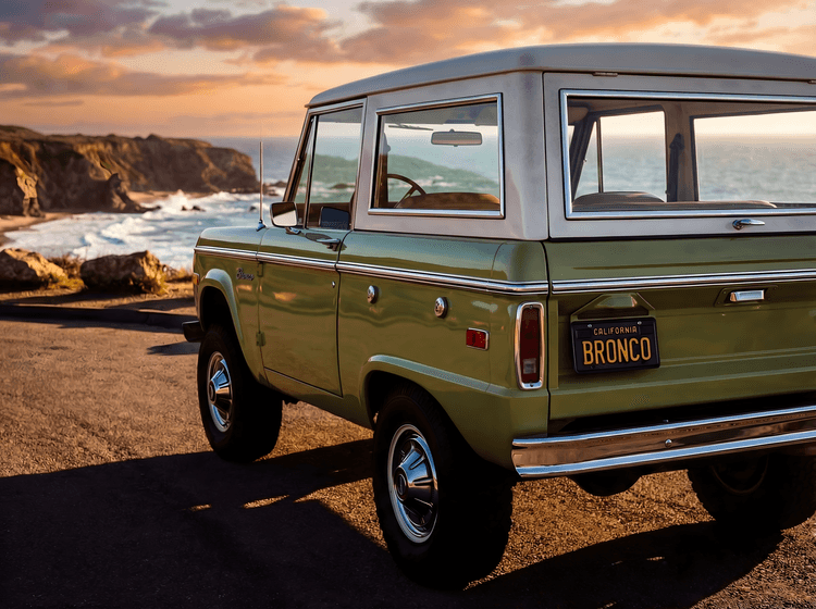 California Dream: Vintage Ford Bronco Coastal Sunset