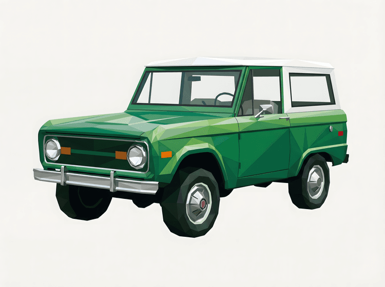 First Gen Ford Bronco Low Poly Illustration