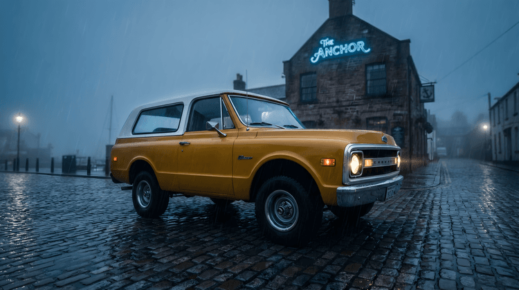 The Anchor: 1970 Chevrolet K5 Blazer in the Rain