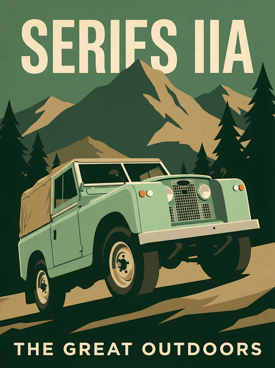 Land Rover Series IIA: The Great Outdoors Travel Poster