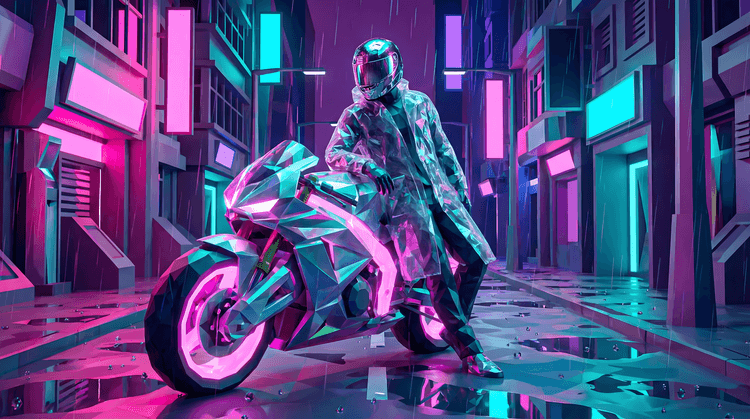 Crystalline Neon Rider