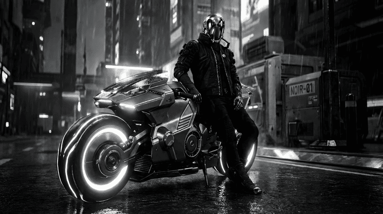 Noir-01 Cyberpunk Biker