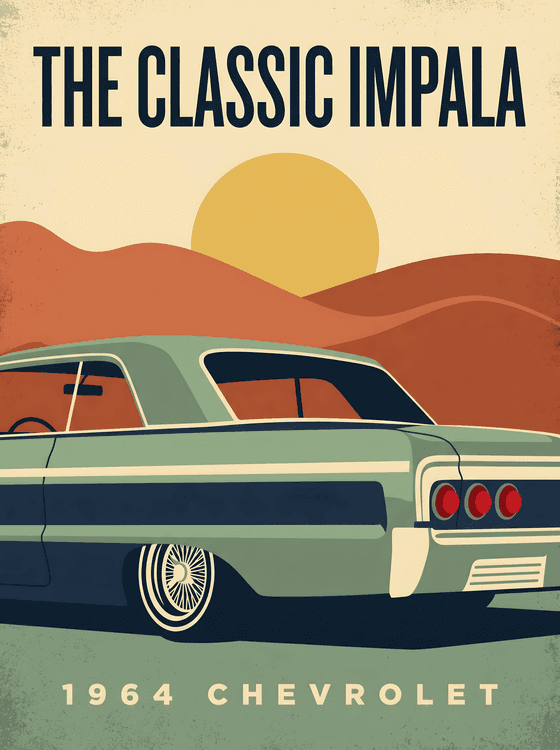 The Classic 1964 Impala Desert Poster
