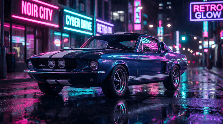 Shelby GT500 Neon Noir Night Drive