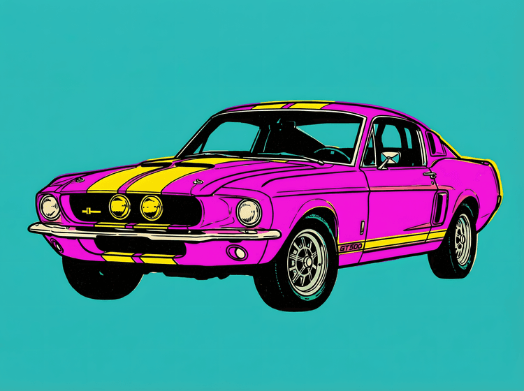 Electric Pink Shelby GT500 Pop Art