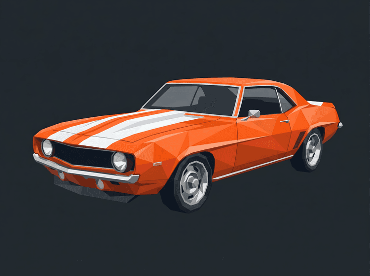 Camaro SS Low Poly Geometric Art