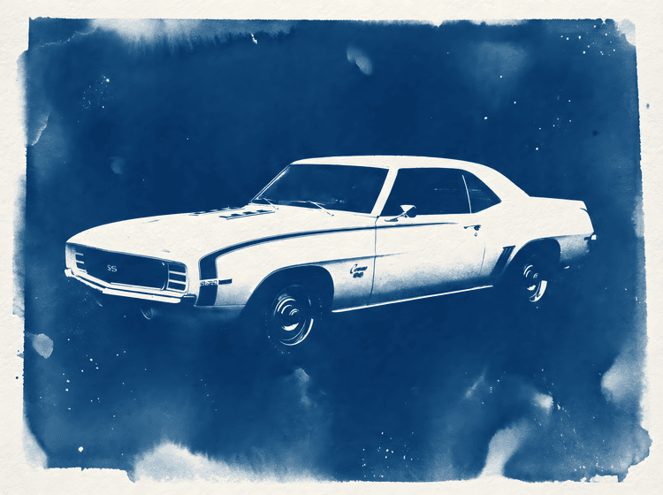 Camaro SS: Indigo Cyanotype Dream