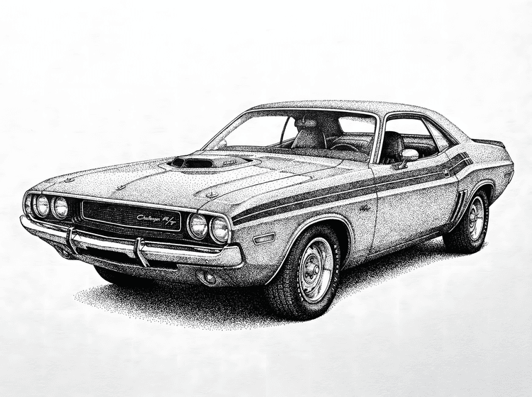 Stippled Muscle: 1970 Dodge Challenger R/T
