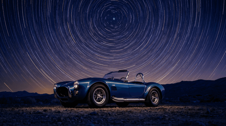 Shelby Cobra Under the Star Trails