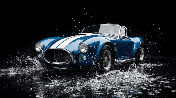 Shelby Cobra: Dynamic Water Splash