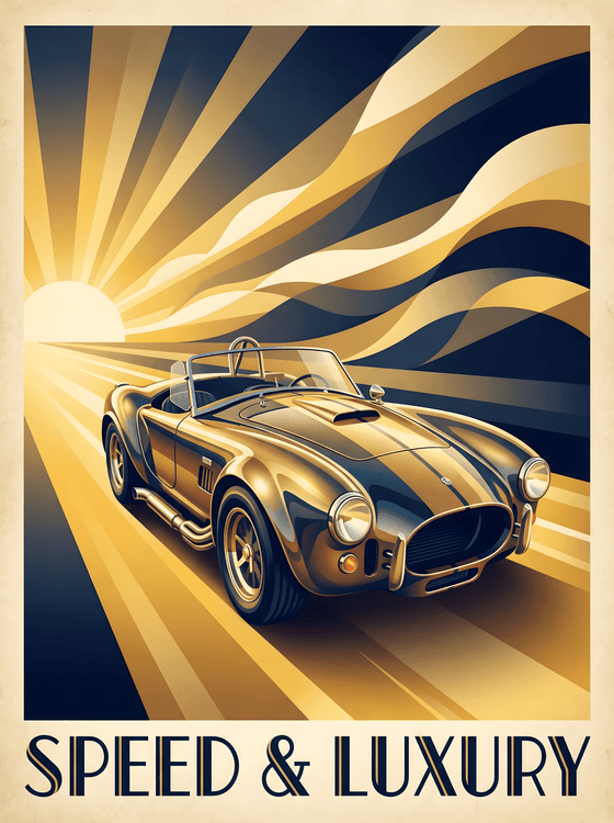 Shelby Cobra: Speed & Luxury Sunburst Poster