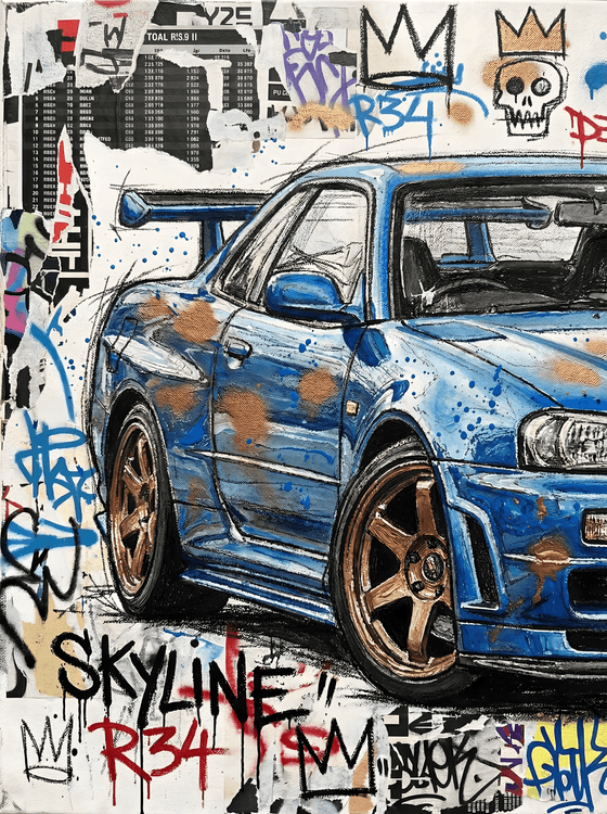 R34 Skyline: Neo-Expressionist Street Legend