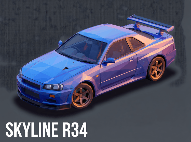 Skyline R34 Low Poly Geometric Edition