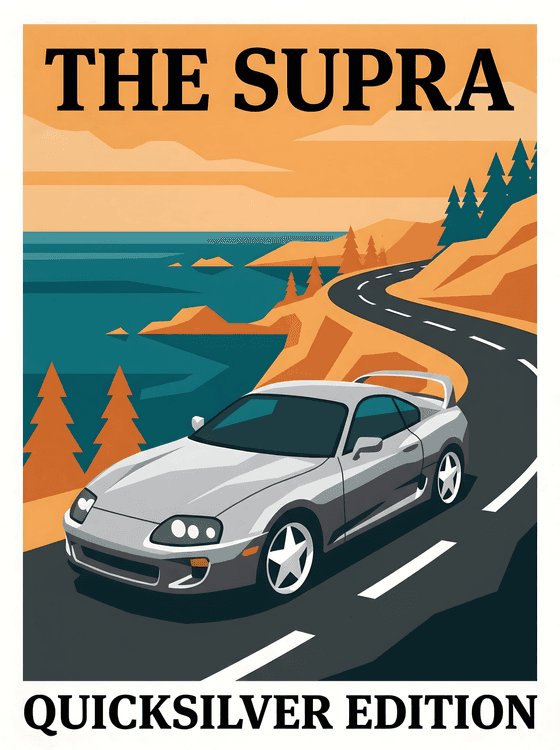 Toyota Supra A80 Quicksilver Coastal Poster