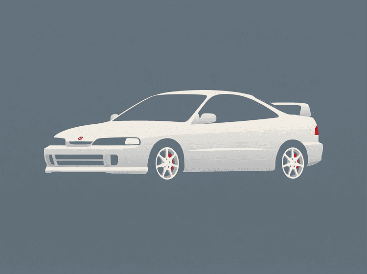 Honda Integra Type R DC2 Minimalist Flat Art