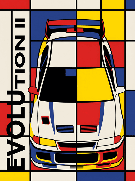 Mitsubishi Evolution II De Stijl Composition