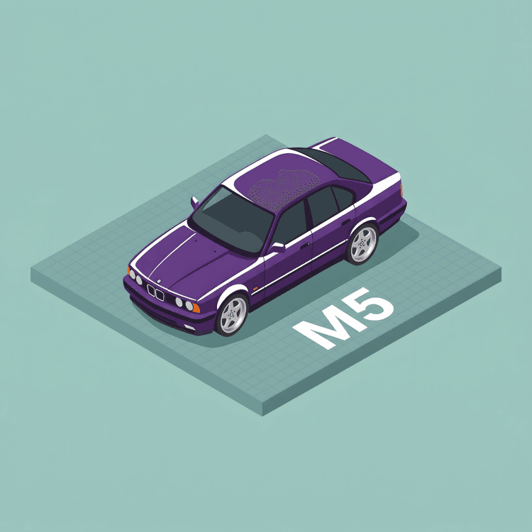 BMW E34 M5 Isometric Technical Illustration