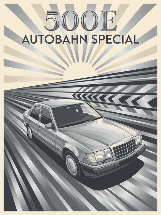 Mercedes-Benz 500E Autobahn Special Vintage Poster
