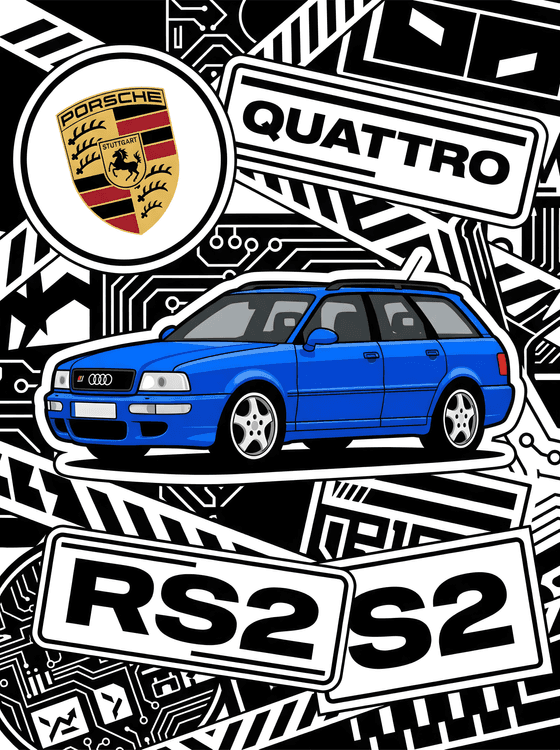 Audi RS2 Avant: Nogaro Blue Sticker Bomb Edition
