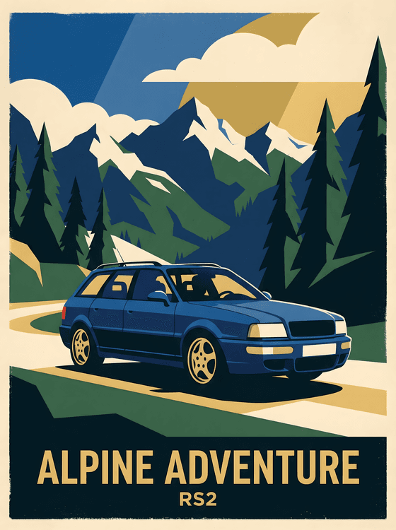 Audi RS2 Avant: Alpine Adventure Travel Poster