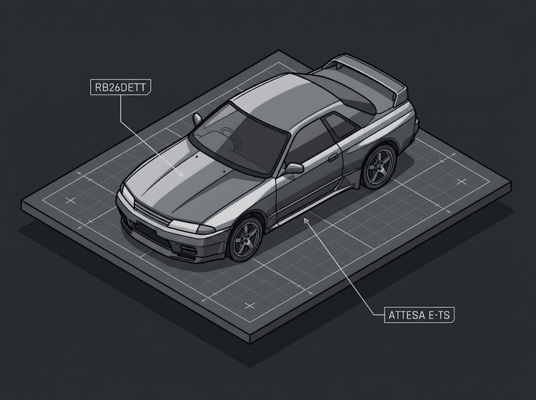Nissan Skyline GT-R R32: Isometric Technical Diorama
