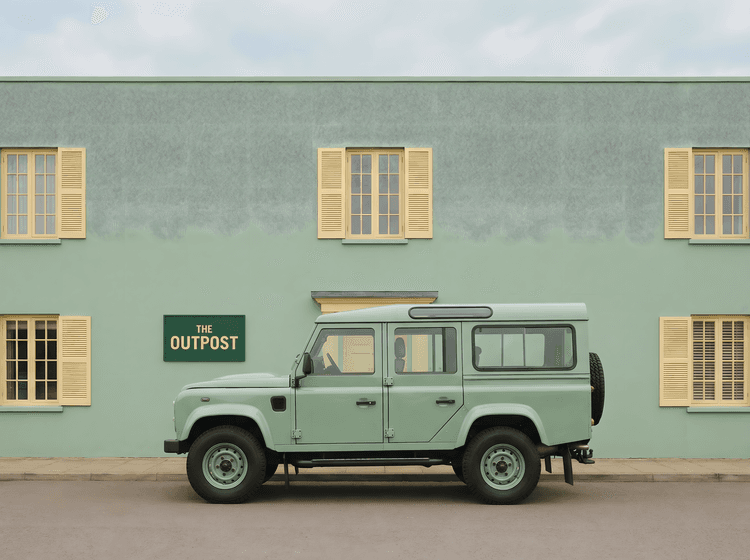 The Outpost: Mint Green Land Rover Defender 110