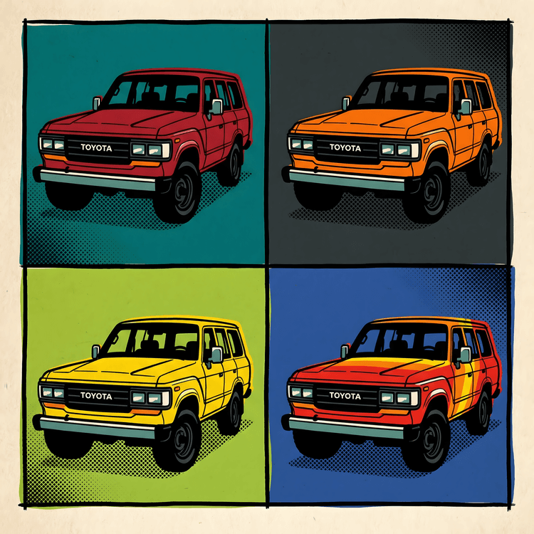 Toyota Land Cruiser 60 Series Pop Art Grid