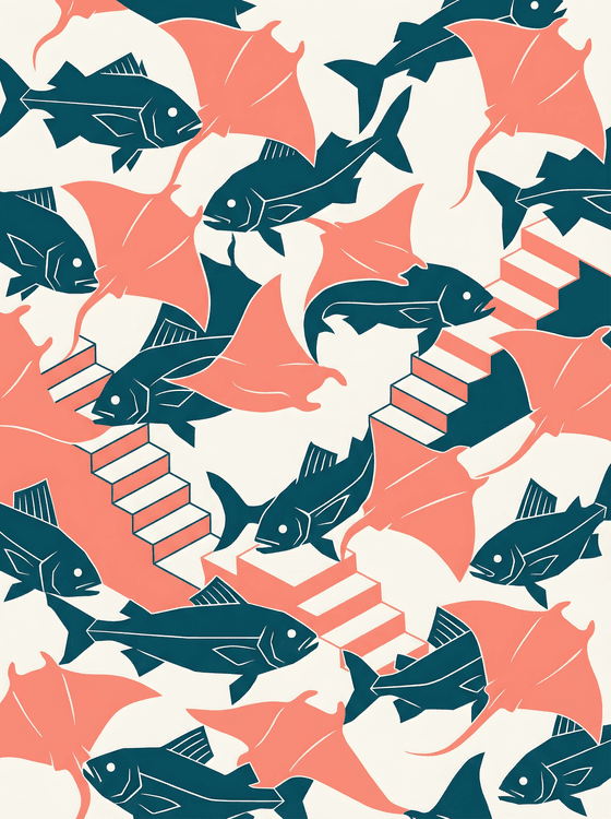 Escher's Oceanic Ascent