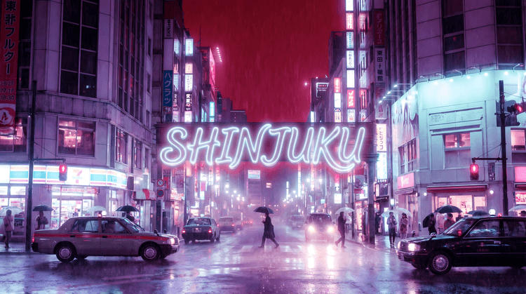 Shinjuku Neon: Midnight Rain in Tokyo