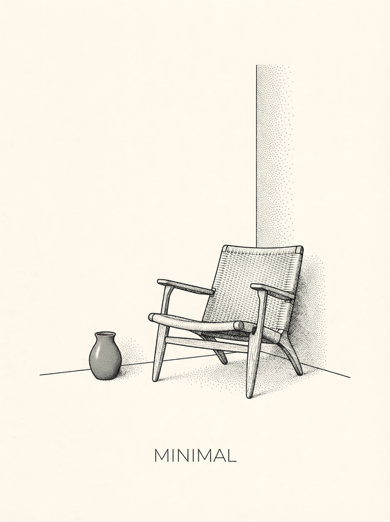 Minimal Corner: A Stippled Study in Serenity