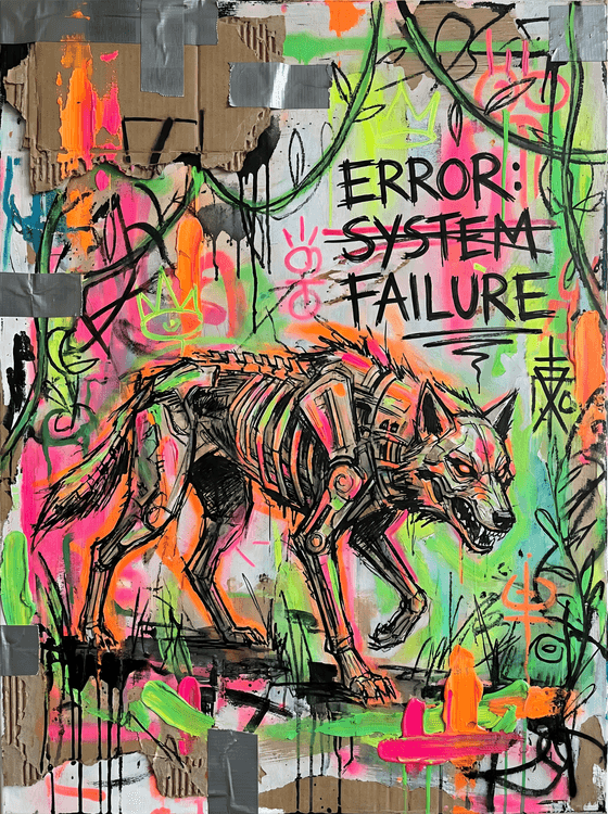 System Failure Bionic Wolf Graffiti