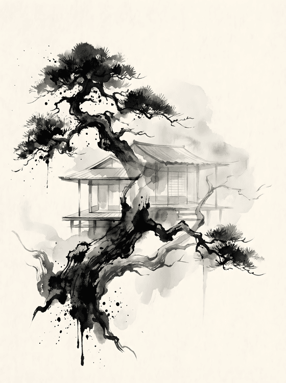 Whispers of the Ancient Pine: A Misty Retreat