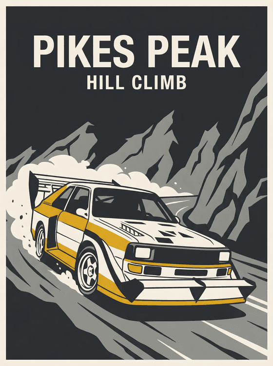 Audi Quattro S1 E2 Pikes Peak Hill Climb Illustration