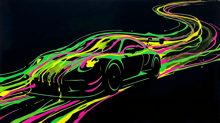 Neon Kinetic Flow: Porsche 911 GT3