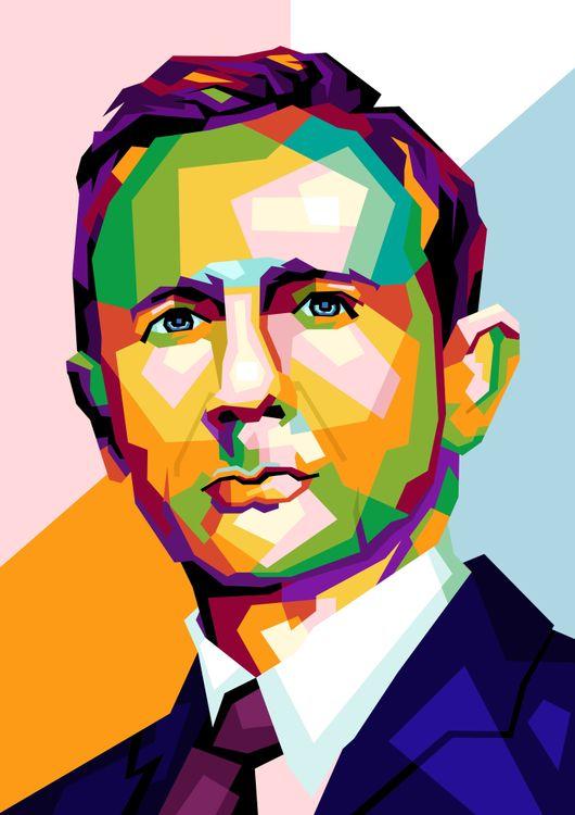 Legend Actor Daniel Craig James bond in illustration