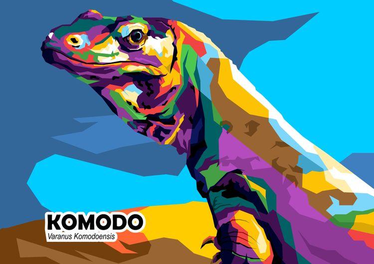 Special Animal Komodo in trend illustration