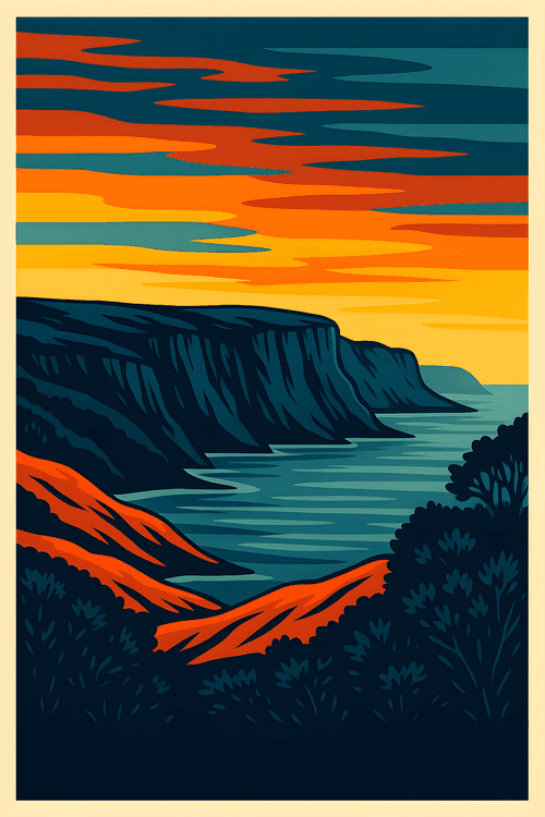 Coastal Cliffs Sunset